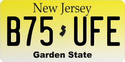 NJ license plate B75UFE