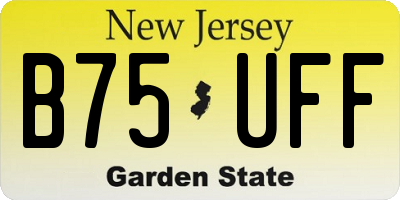 NJ license plate B75UFF