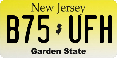 NJ license plate B75UFH