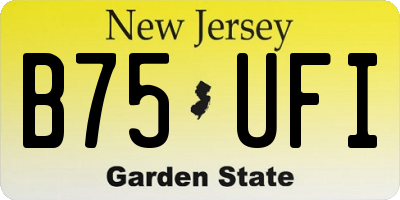 NJ license plate B75UFI