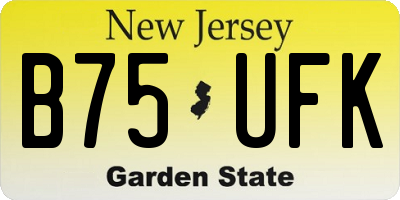 NJ license plate B75UFK