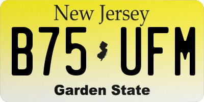 NJ license plate B75UFM