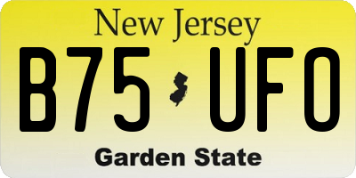 NJ license plate B75UFO