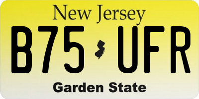 NJ license plate B75UFR