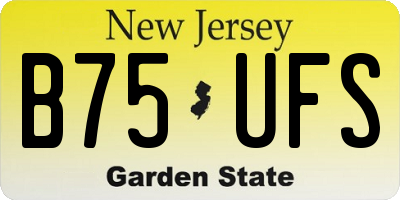 NJ license plate B75UFS