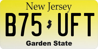 NJ license plate B75UFT