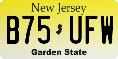 NJ license plate B75UFW