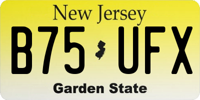 NJ license plate B75UFX