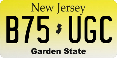 NJ license plate B75UGC