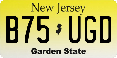 NJ license plate B75UGD