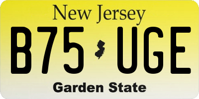 NJ license plate B75UGE