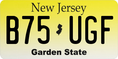 NJ license plate B75UGF