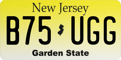 NJ license plate B75UGG