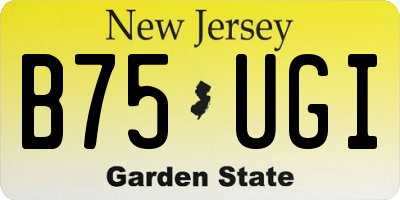 NJ license plate B75UGI