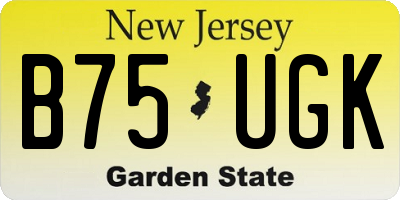 NJ license plate B75UGK