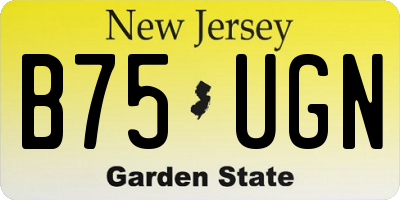 NJ license plate B75UGN