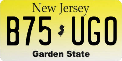 NJ license plate B75UGO