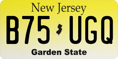 NJ license plate B75UGQ