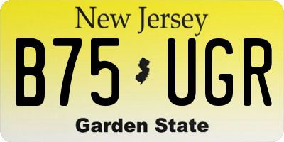 NJ license plate B75UGR