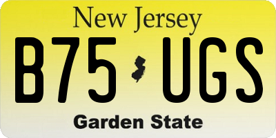 NJ license plate B75UGS