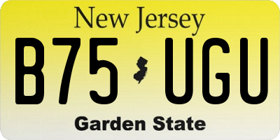 NJ license plate B75UGU