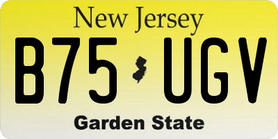 NJ license plate B75UGV