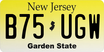 NJ license plate B75UGW