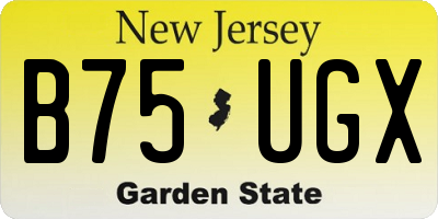 NJ license plate B75UGX