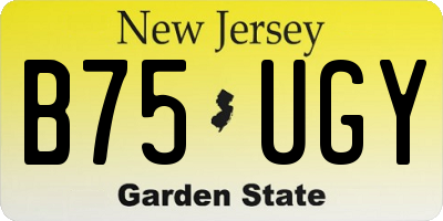 NJ license plate B75UGY