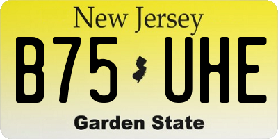 NJ license plate B75UHE