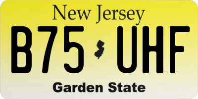 NJ license plate B75UHF