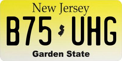 NJ license plate B75UHG