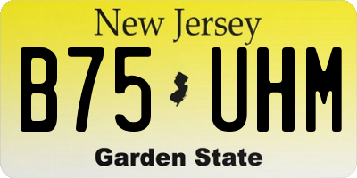 NJ license plate B75UHM
