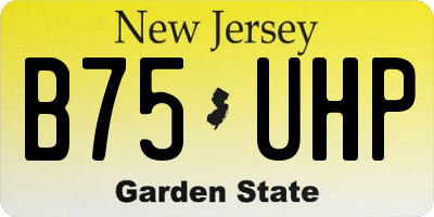 NJ license plate B75UHP