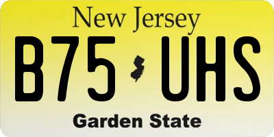 NJ license plate B75UHS