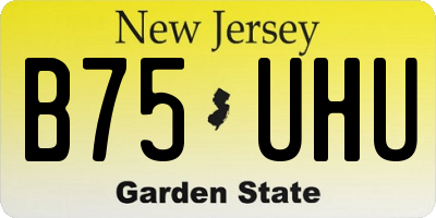 NJ license plate B75UHU