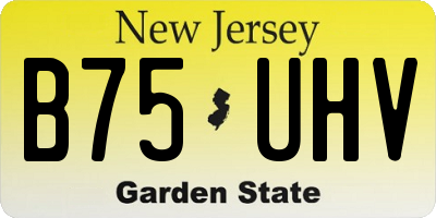 NJ license plate B75UHV