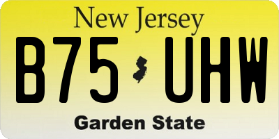 NJ license plate B75UHW