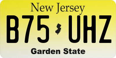 NJ license plate B75UHZ