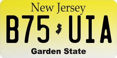 NJ license plate B75UIA
