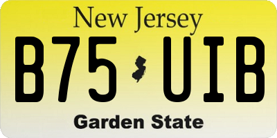 NJ license plate B75UIB