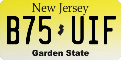 NJ license plate B75UIF