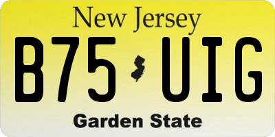 NJ license plate B75UIG