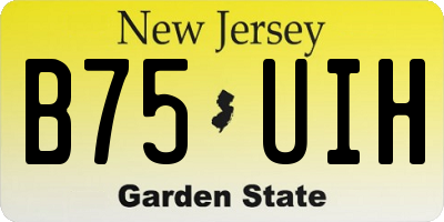 NJ license plate B75UIH
