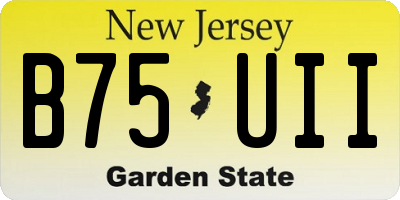 NJ license plate B75UII