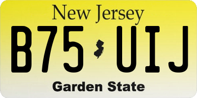 NJ license plate B75UIJ