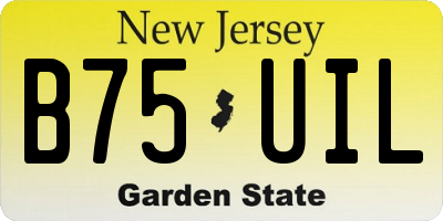 NJ license plate B75UIL
