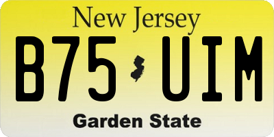 NJ license plate B75UIM