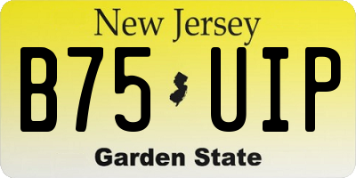 NJ license plate B75UIP
