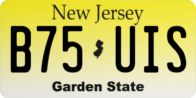 NJ license plate B75UIS